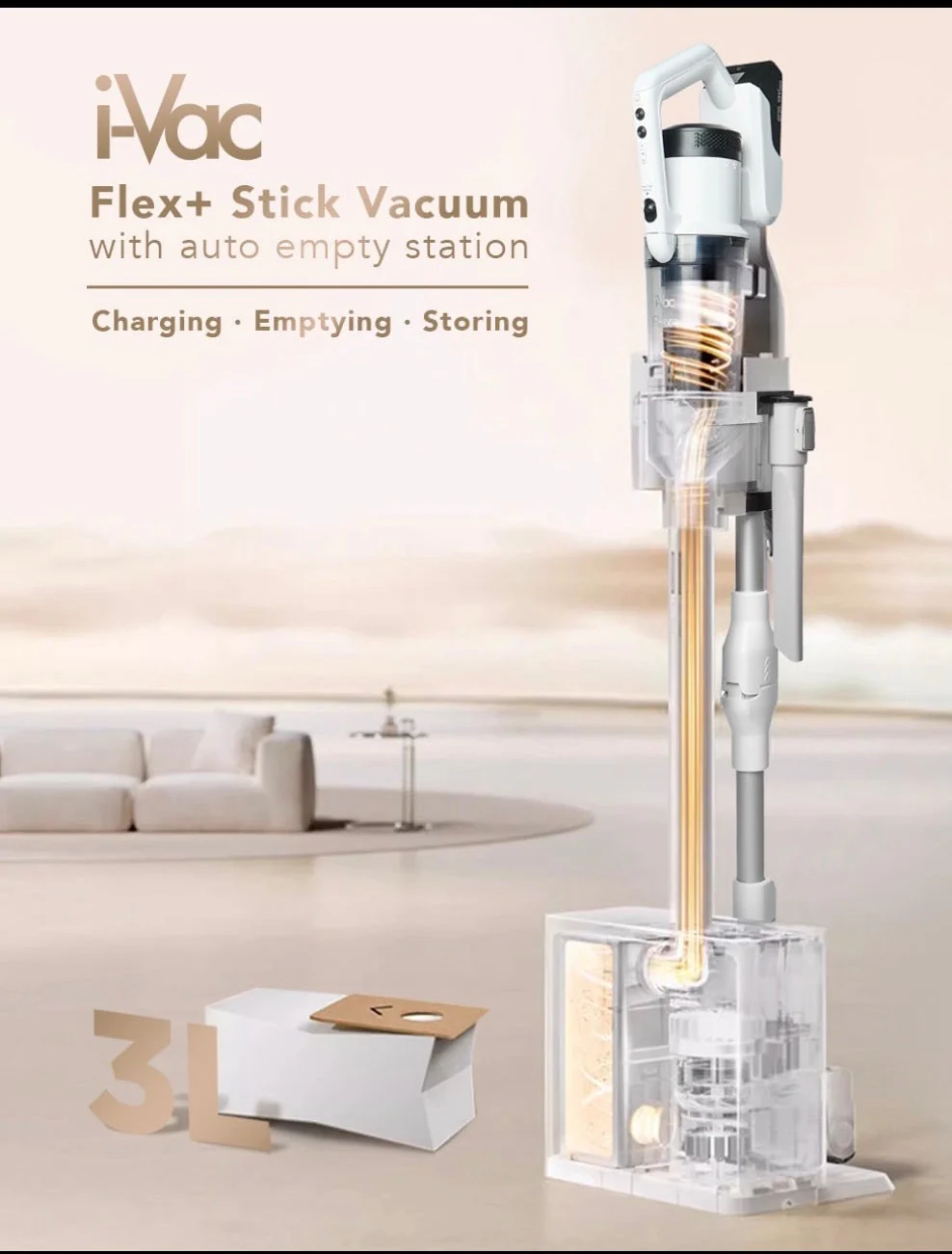 i-Vac Flex+ Stick Vacuum with Empty Station - Image 6